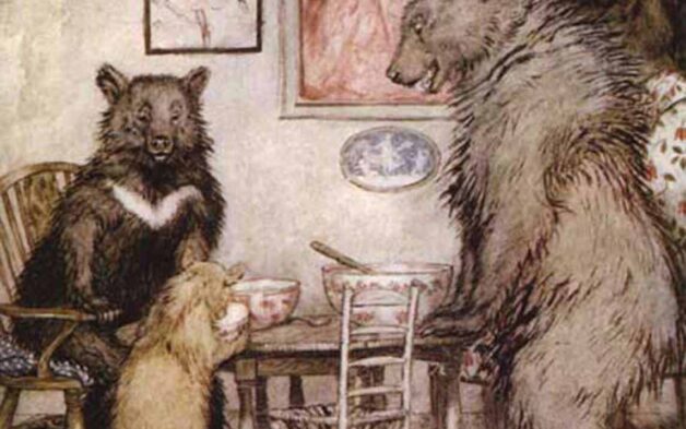 Three bears at a table