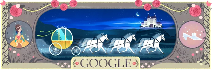Google Doodle celebrating Cinderella