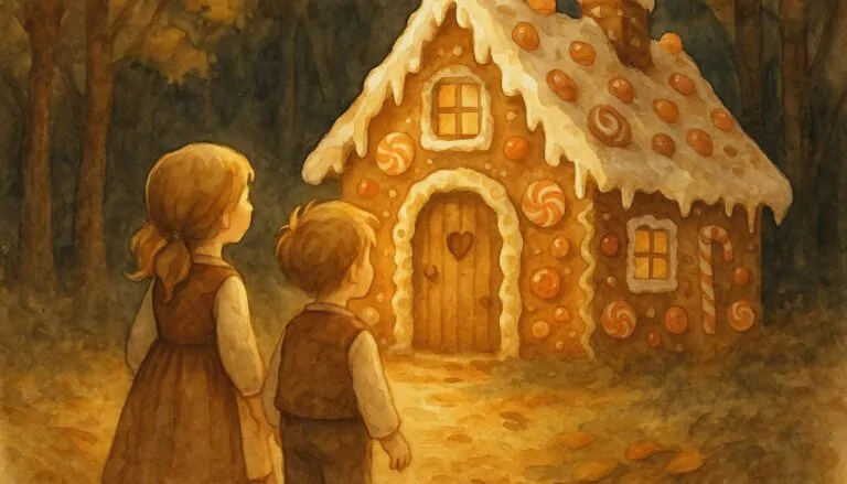 Hansel and Gretel fairy tale illustration